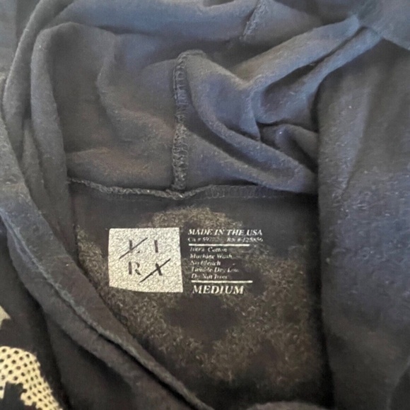 LIRX Men's Hooded Long Sleeve T-shirt; Black w/ Aztec Pattern; Med - Picture 3 of 3